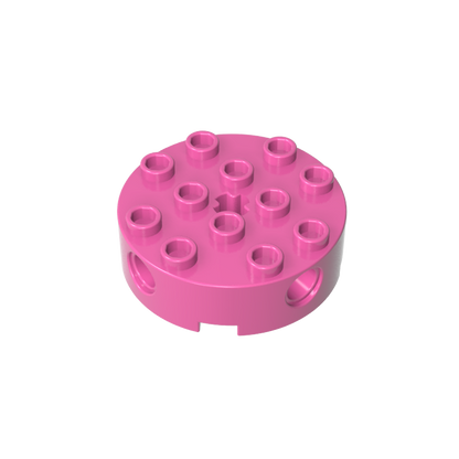 GDS-951 - Brick Round 4 x 4 with 4 Side Pin Holes and Center Axle Hole
