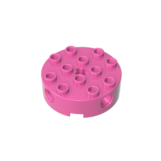 GDS-951 - Brick Round 4 x 4 with 4 Side Pin Holes and Center Axle Hole