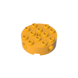 GDS-951 - Brick Round 4 x 4 with 4 Side Pin Holes and Center Axle Hole