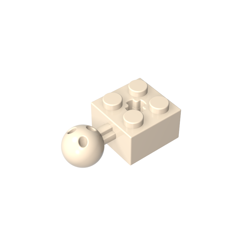 GDS-976 - Technic Brick Modified 2 x 2 with Ball and Axle Hole, with 6 Holes in Ball