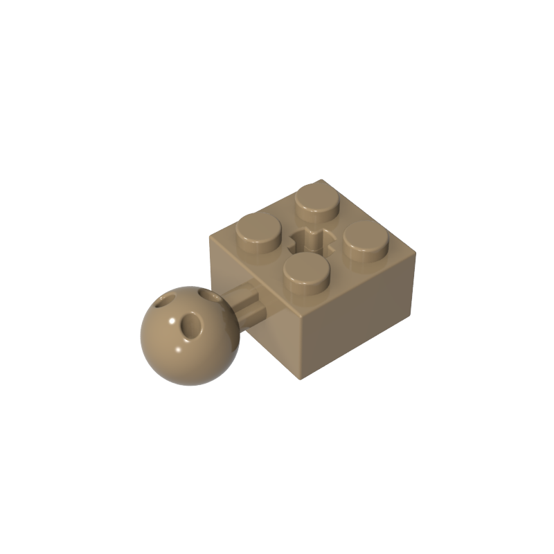 GDS-976 - Technic Brick Modified 2 x 2 with Ball and Axle Hole, with 6 Holes in Ball