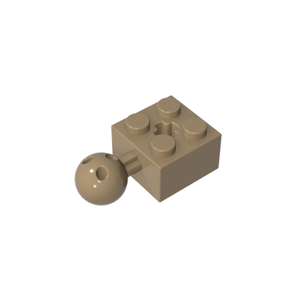 GDS-976 - Technic Brick Modified 2 x 2 with Ball and Axle Hole, with 6 Holes in Ball