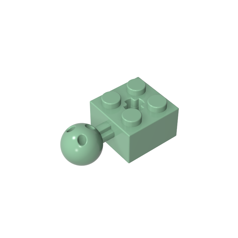 GDS-976 - Technic Brick Modified 2 x 2 with Ball and Axle Hole, with 6 Holes in Ball