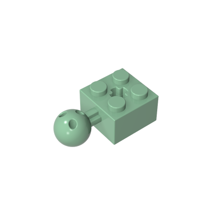 GDS-976 - Technic Brick Modified 2 x 2 with Ball and Axle Hole, with 6 Holes in Ball