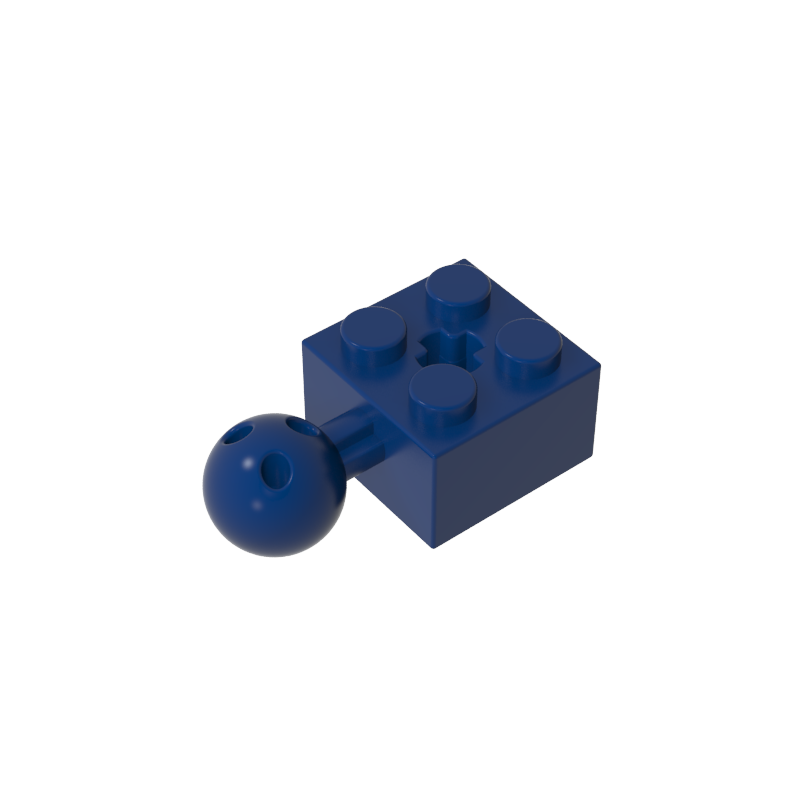 GDS-976 - Technic Brick Modified 2 x 2 with Ball and Axle Hole, with 6 Holes in Ball