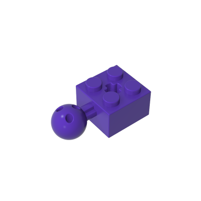 GDS-976 - Technic Brick Modified 2 x 2 with Ball and Axle Hole, with 6 Holes in Ball