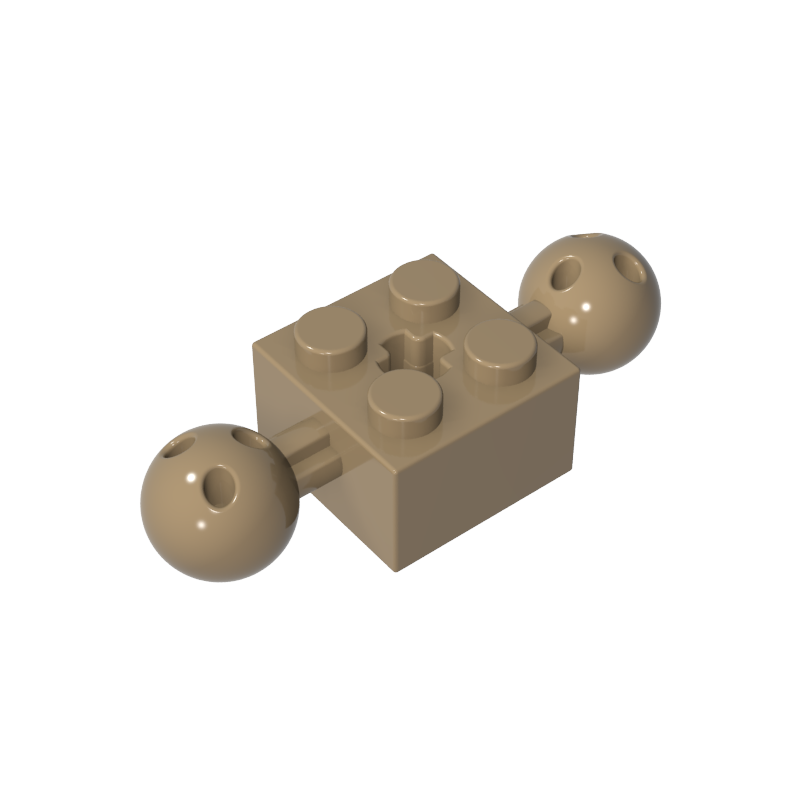 GDS-977 - Technic Brick Special 2 x 2 with 10.2mm Balls with Holes and Axle Hole