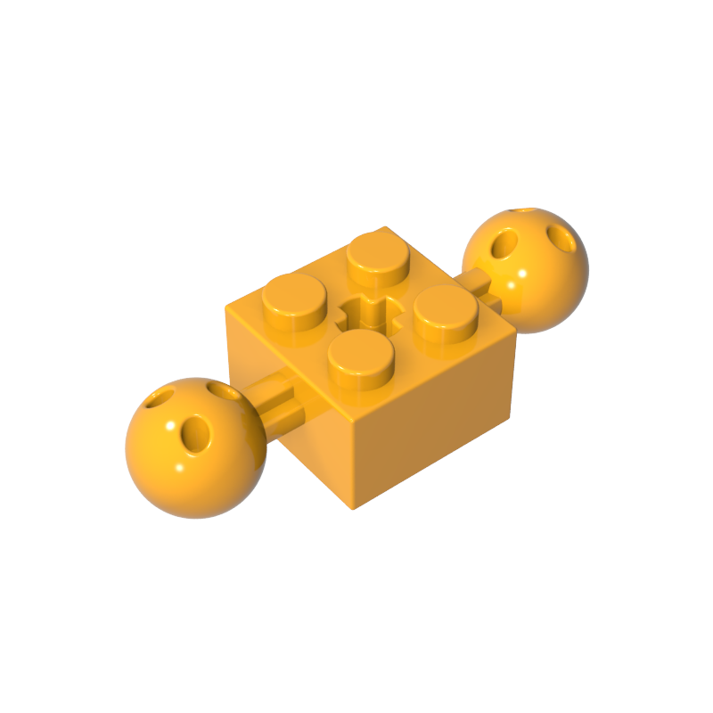 GDS-977 - Technic Brick Special 2 x 2 with 10.2mm Balls with Holes and Axle Hole