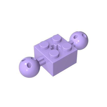 GDS-977 - Technic Brick Special 2 x 2 with 10.2mm Balls with Holes and Axle Hole