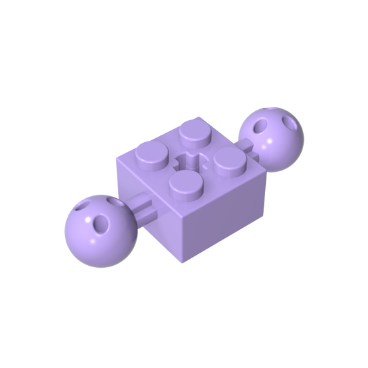 GDS-977 - Technic Brick Special 2 x 2 with 10.2mm Balls with Holes and Axle Hole