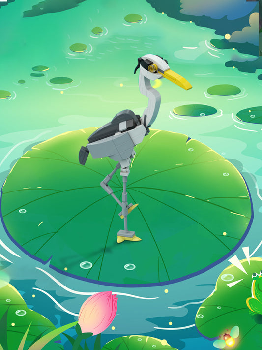 MOC-190229 Gray heron (Ardea cinerea) - Posable and elegant