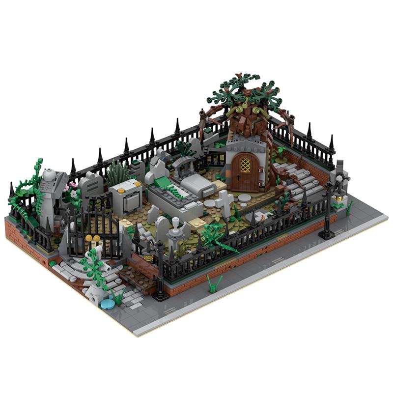 Modular Graveyard MOC and Hidden Side 70420 set stand