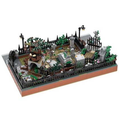 Modular Graveyard MOC and Hidden Side 70420 set stand