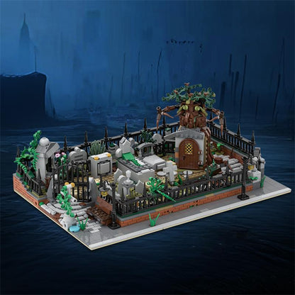 Modular Graveyard MOC and Hidden Side 70420 set stand