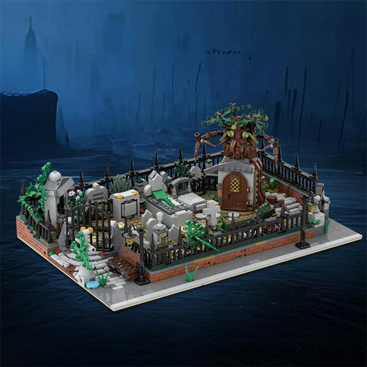 Modular Graveyard MOC and Hidden Side 70420 set stand