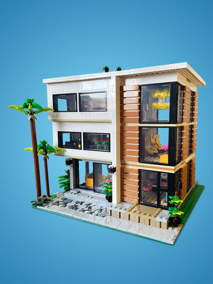 MOC-187263 Modern House V2 Modular Alternate build of 2x31153