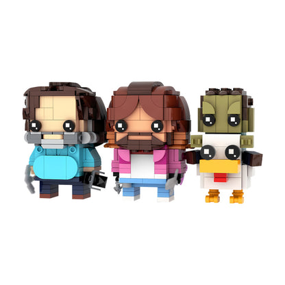 MOC-217708 Steve, Garrett & Chicken Jockey Brickheadz LEGO MOC - A Mine Craft Movie