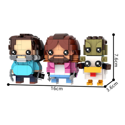 MOC-217708 Steve, Garrett & Chicken Jockey Brickheadz LEGO MOC - A Mine Craft Movie