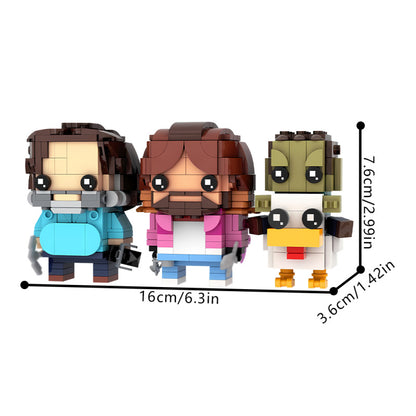 MOC-217708 Steve, Garrett & Chicken Jockey Brickheadz LEGO MOC - A Mine Craft Movie