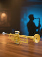 Trumpet with working pistons