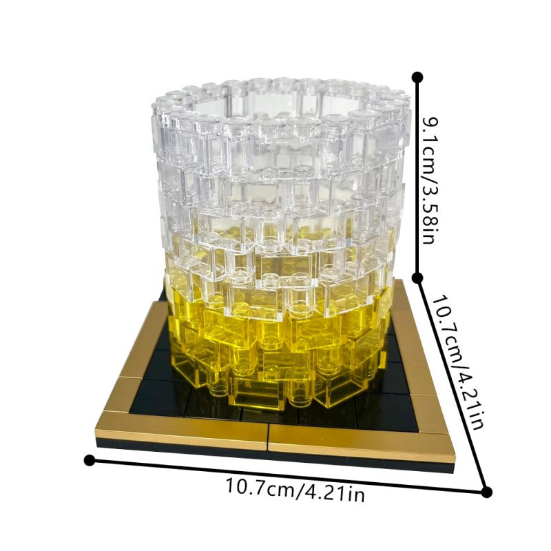 MOC-233730 Whiskey Glass - Life-size replica with gold plated Coaster