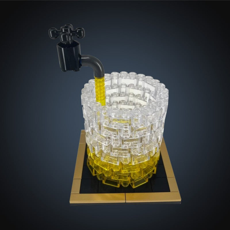 MOC-233730 Whiskey Glass - Life-size replica with gold plated Coaster
