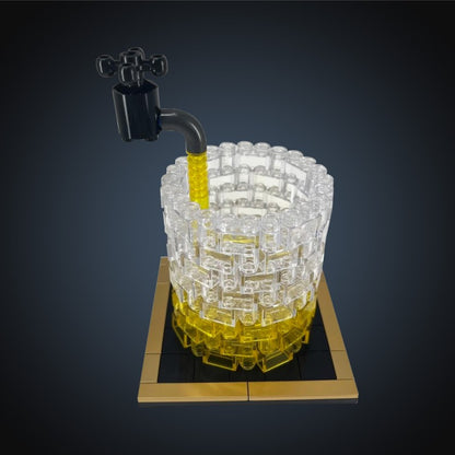 MOC-233730 Whiskey Glass - Life-size replica with gold plated Coaster