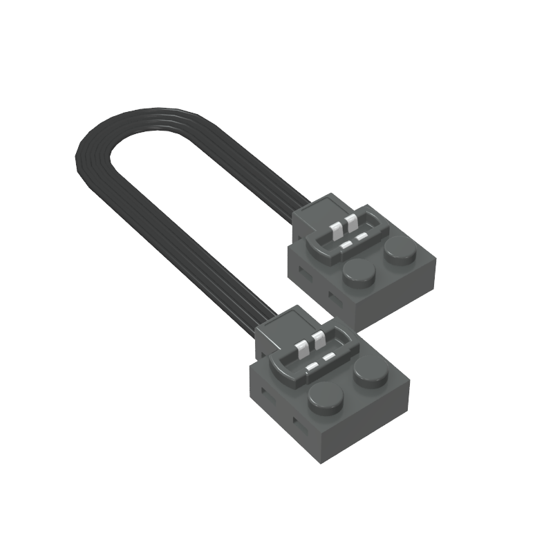GDS-F0012 - Wire with Brick 2 x 2 x 2/3 and Train Track Contacts