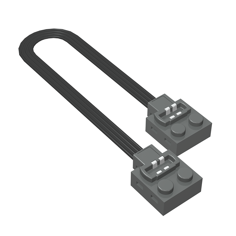 GDS-F0019 - Wire with Brick 2 x 2 x 2/3 and Train Track Contacts
