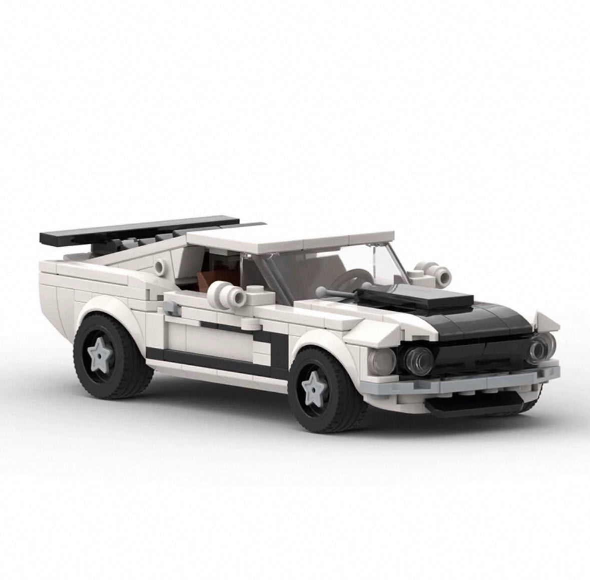 MOC-96115 `69 Ford Mustang Boss 302 White– MOC Brick Store