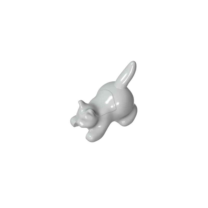 GDS-M1161 - Animal, Cat, Kitten Crouching [Plain]