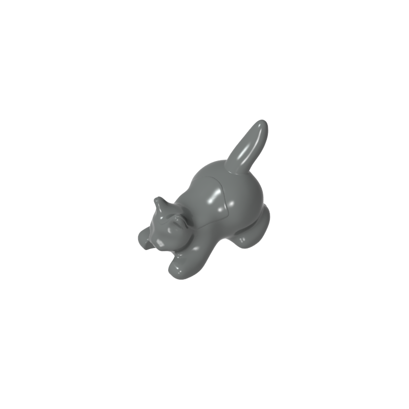 GDS-M1161 - Animal, Cat, Kitten Crouching [Plain]