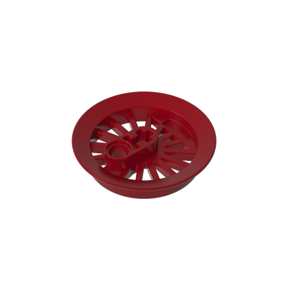 GDS-m289 - Train Wheel RC Train, Spoked with Technic Axle Hole and Counterweight, 37 mm diameter [Flanged Driver]