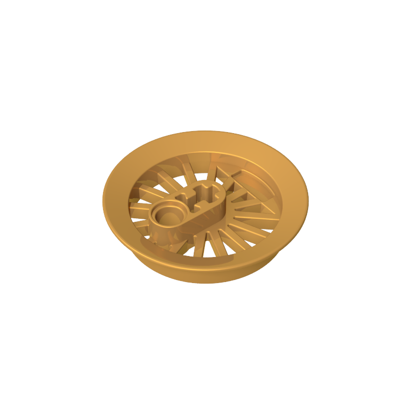GDS-m289 - Train Wheel RC Train, Spoked with Technic Axle Hole and Counterweight, 37 mm diameter [Flanged Driver]