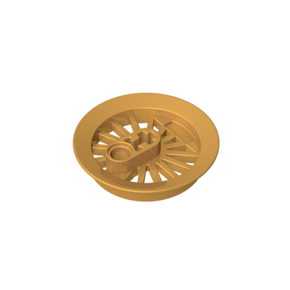 GDS-m289 - Train Wheel RC Train, Spoked with Technic Axle Hole and Counterweight, 37 mm diameter [Flanged Driver]