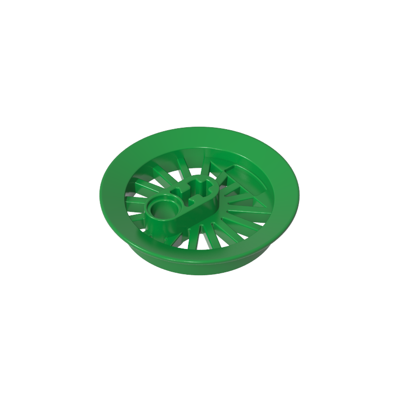 GDS-m289 - Train Wheel RC Train, Spoked with Technic Axle Hole and Counterweight, 37 mm diameter [Flanged Driver]