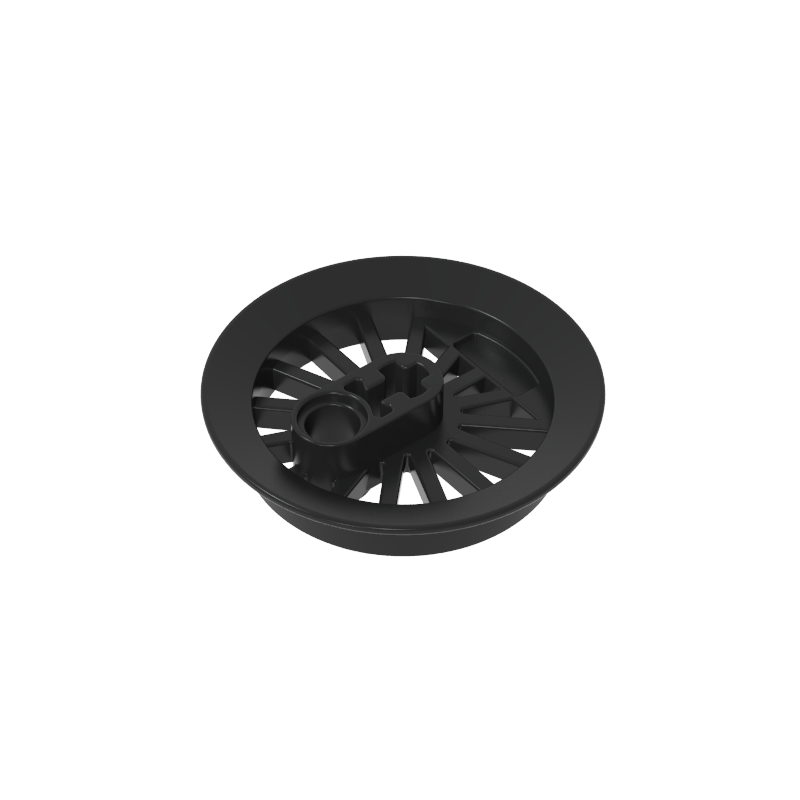 GDS-m289 - Train Wheel RC Train, Spoked with Technic Axle Hole and Counterweight, 37 mm diameter [Flanged Driver]