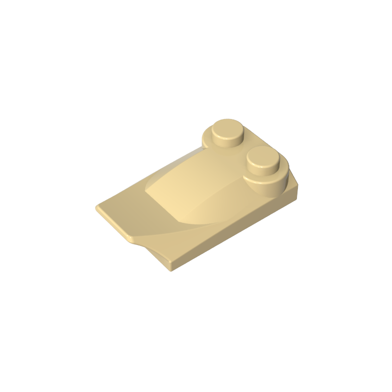 GDS-M018 - Wedge Curved 2 x 3 x 2/3 Two Studs, Wing End