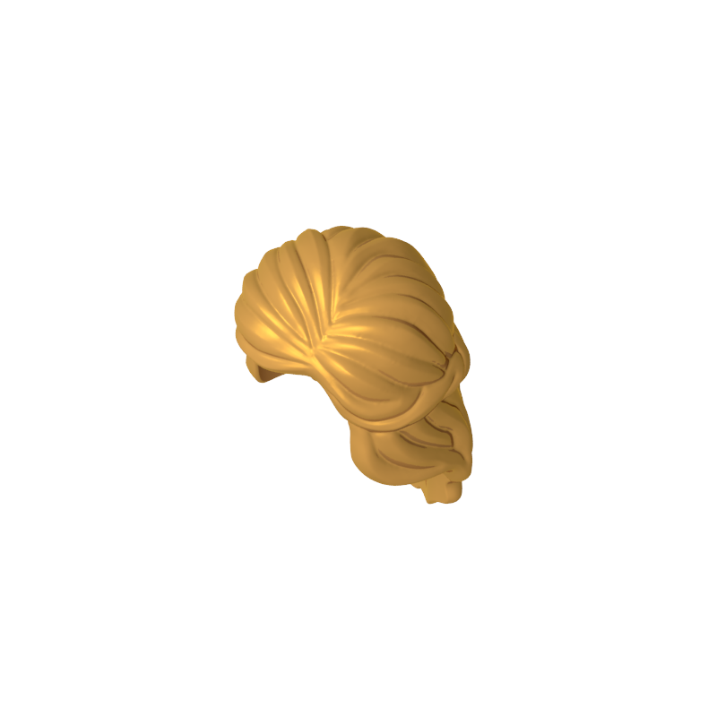 GDS-M109 - Minifig Hair Mid-Length with Braid around Sides
