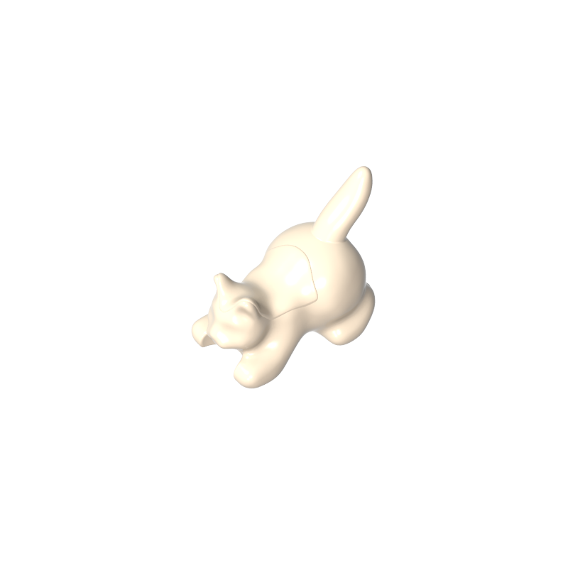 GDS-M1161 - Animal, Cat, Kitten Crouching [Plain]