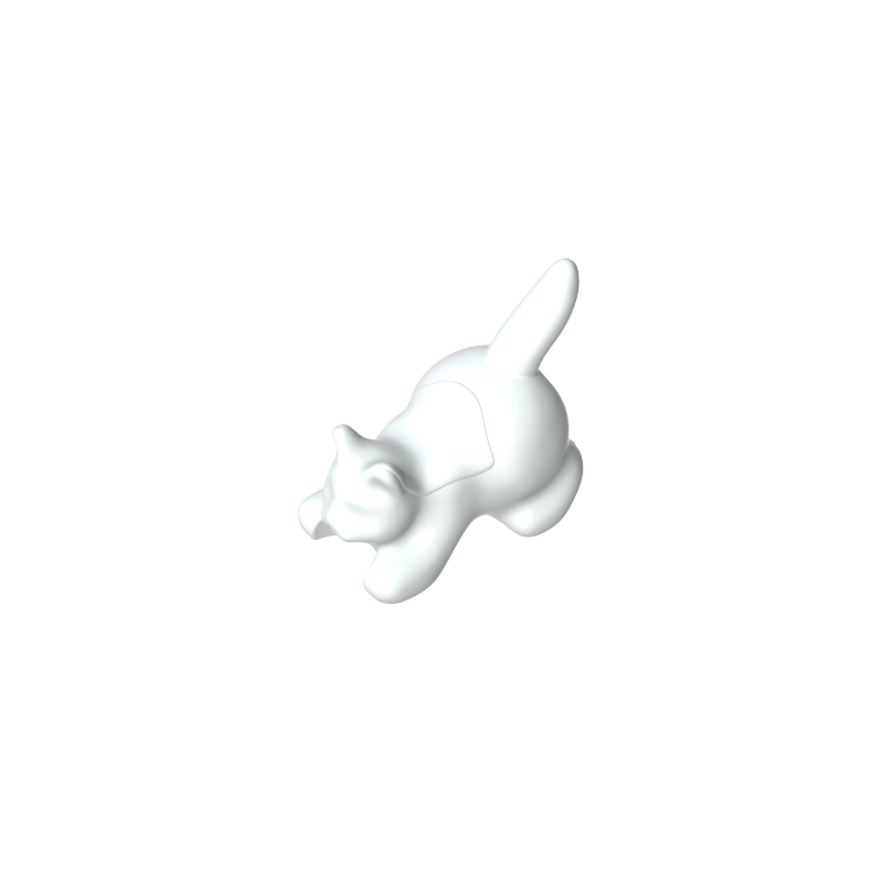 GDS-M1161 - Animal, Cat, Kitten Crouching [Plain]