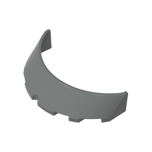 GDS-M119 - Windscreen 3 x 6 x 1 Curved with 2 Circular Stud Holders in Bottom