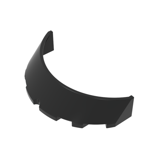 GDS-M119 - Windscreen 3 x 6 x 1 Curved with 2 Circular Stud Holders in Bottom