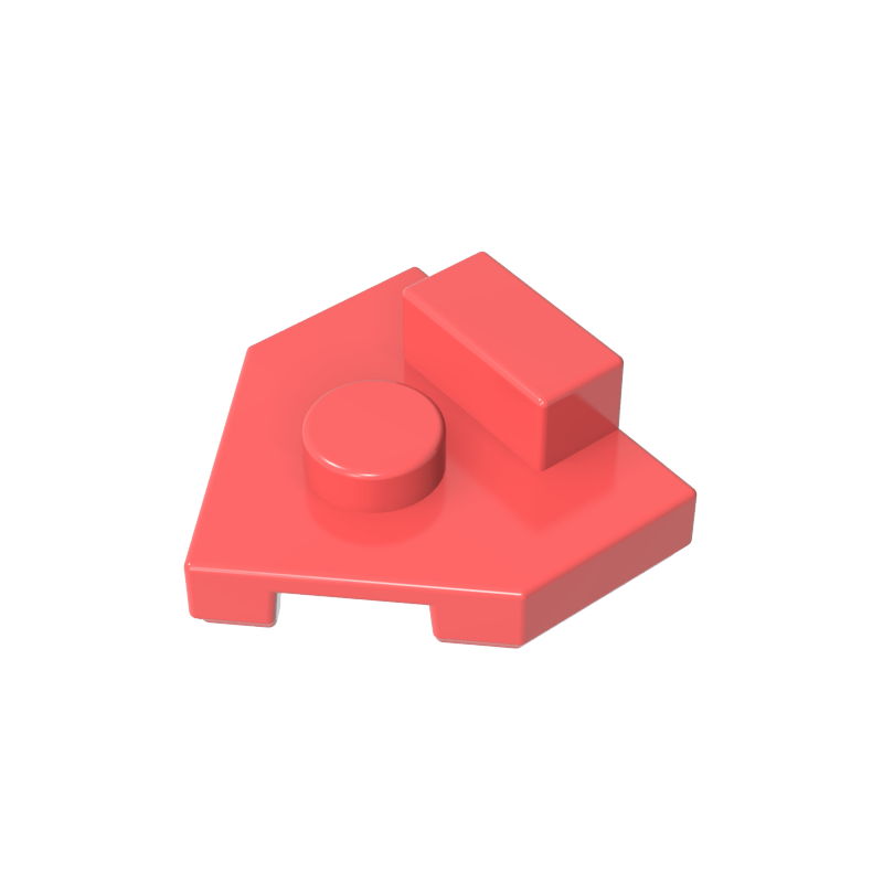 GDS-M228 - Plate Special 2 x 2 Wedge, Center Stud, 1 x 1/2 Raised Tab