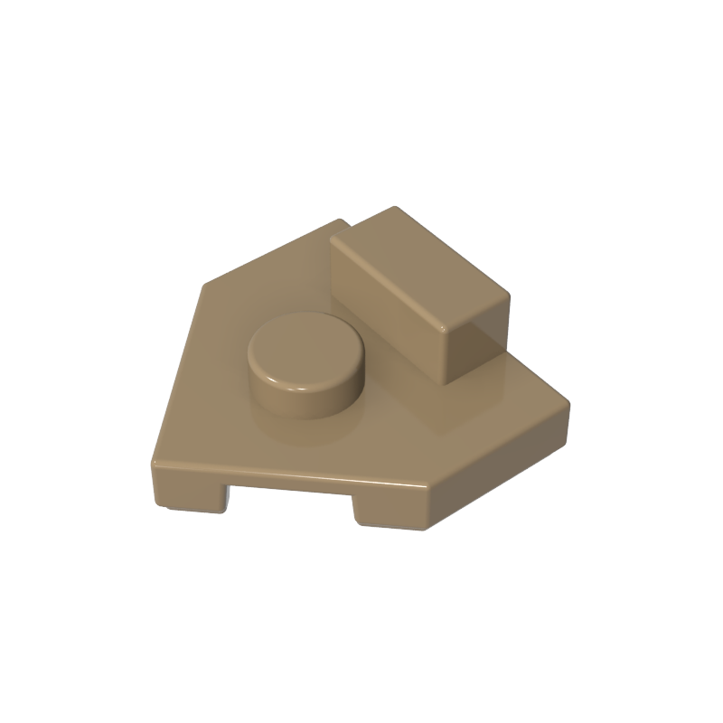 GDS-M228 - Plate Special 2 x 2 Wedge, Center Stud, 1 x 1/2 Raised Tab