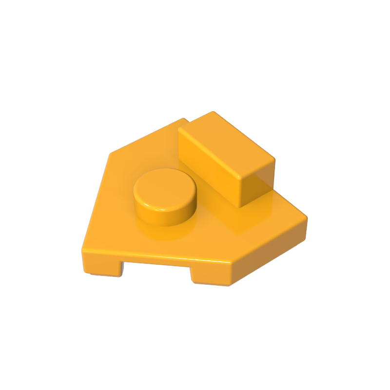 GDS-M228 - Plate Special 2 x 2 Wedge, Center Stud, 1 x 1/2 Raised Tab