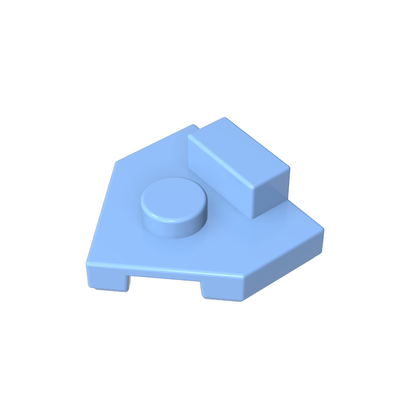 GDS-M228 - Plate Special 2 x 2 Wedge, Center Stud, 1 x 1/2 Raised Tab