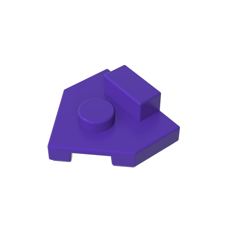GDS-M228 - Plate Special 2 x 2 Wedge, Center Stud, 1 x 1/2 Raised Tab