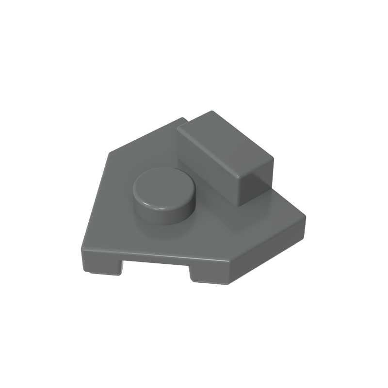 GDS-M228 - Plate Special 2 x 2 Wedge, Center Stud, 1 x 1/2 Raised Tab