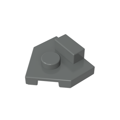 GDS-M228 - Plate Special 2 x 2 Wedge, Center Stud, 1 x 1/2 Raised Tab